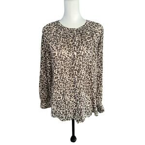 LOFT Women's Small Long Sleeve top Brown Tan